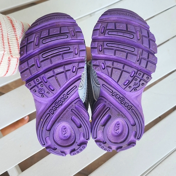 Pediped FLEX Purple Silver Sneaker for Girls EU24, US7.5-8 - Picture 3 of 7